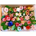 50 Mixed Artificial Silk Flowers & 50 leaves We...