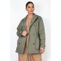 Double-breasted Notch Belted Coat