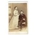 Victorian cdv photo young couple man seated uns...
