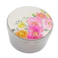 Floral Trinket Box Pink & Yellow Flowers with B...