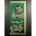 1951 Marlboro Cigarettes Ad - Just one question, Mom.. can you afford not to