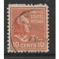USA 1938 PRESIDENTIAL SERIES 10c BROWN RED JOHN...