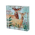 Merry Christmas Paperweight Stag & Deer in a Wi...
