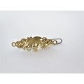 Small tiny gold metal filigree hair pin alligat...