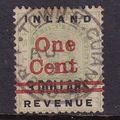 BRITISH GUIANA 1890 SURCHARGE 1c / $2 INLAND RE...