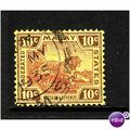 MALAYA 1931 SG 67 10c PURPLE / PALE YELLOW FINE...