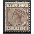 St Lucia 1883 SG34 4d Brown Mounted Mint . .