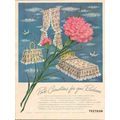textron inc 1946 pink carnations bedroom bedspr...