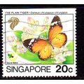 Singapore 1993 Butterflies 20c value, used, SG 728