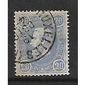 BELGIUM 1869 20c BLUE SG 51b FINE USED