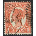 Queensland 1896 1d Vermilion SG229 FU