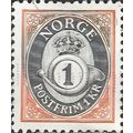 NORWAY, Posthorn, postfrim, orange 1992, 1Kr, #2