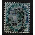 INDIA 1883 1/2a BLUE GREEN SG 85 FINE USED