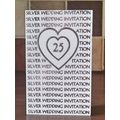 Invitation Cards - 25 silver wedding pack of 6