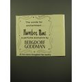 1959 Bergdorf Goodman Number Nine Perfume Ad - The words for enchantment