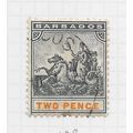 BARBADOS 1892 COLONY SEAL SEAHORSE CHARIOT SG10...