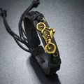 Adjustable PU Leather Motorbike Wristband Brace...