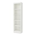 5-Shelf Narrow Bookcase Storage Shelves in Whit...