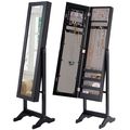 Black Wood Jewelry Storage Cabinet Freestanding...