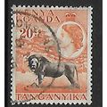 KENYA UGANDA TANGANYIKA 1954 20c LION BLACK & O...