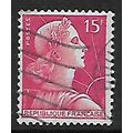 FRANCE 1955 15F RED FRANCE SG 1238 FINE USED#
