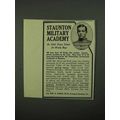 1918 Staunton Military Academy Ad - For Manly Boys