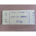 London Transport High St Kensington Bus Ticket