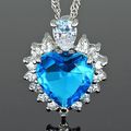 Stunning Aquamarine Turquoise Blue White Gold P...