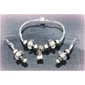 Love Heart Charm Clear Faceted Euro Bead SP Bra...