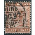 India 1890 SG94 3a Brown-Orange Fine Used . . ..