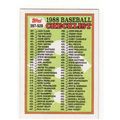 1988 Topps Baseball Checklist unmarked card #528