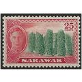 Sarawak 1950 SG181 25c Carmine & Scarlet Mounte...