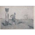India Indian Digging Winnowing The Corn Antique...