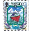 GUERNSEY, Fishing Boat, blue 1999, 1p, #3
