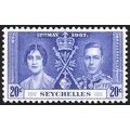 Seychelles KGVI 1937 Coronation 20c Blue Mounte...