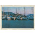 Postcard Bodrum, Turkey. Marina and Bodrum Castle.