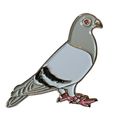 Racing Homing Carrier Pigeon Bird Pin Metal Ena...