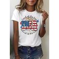 White USA Flag Slogan Graphic T-shirt
