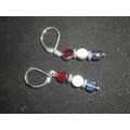 Small silvered red white blue swing dangle leve...