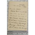 1891 letter Edward C. Lowe, Martyn Lodge, Henfield