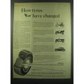 1957 Courtaulds Rayon Tires Ad - How tyres have changed