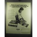 1972 Fisher 28 and 30 Turntables Ad - Before you spend good money on a stereo
