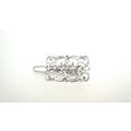 Small silver metal filigree light weight hair p...