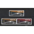 Malta.World Fair,Osaka set of 3.Mounted Mint.May25