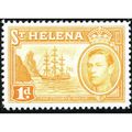 St Helena KGVI 1940 1d Yellow-Orange Mounted Mi...