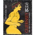 GUERNSEY, OLYMPICS, Ancient Greek runner, black...