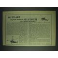 1958 Westland Aircraft Limited Helicopters Ad