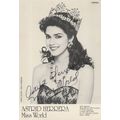 Astrid Herrera 1984 Miss World Winner Hand Sign...