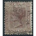 New Zealand 1882 SG191 6d Brown Die I Fine Used...