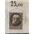 GER (BAVARIA) 1914 1mk KING LUDWIG III' (IMPERF...
